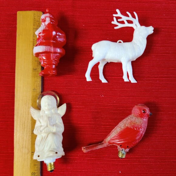 Vintage Hard Plastic Celluloid Christmas Ornaments & Bulbs - Lot of 4-  RARE - Picture 3 of 13